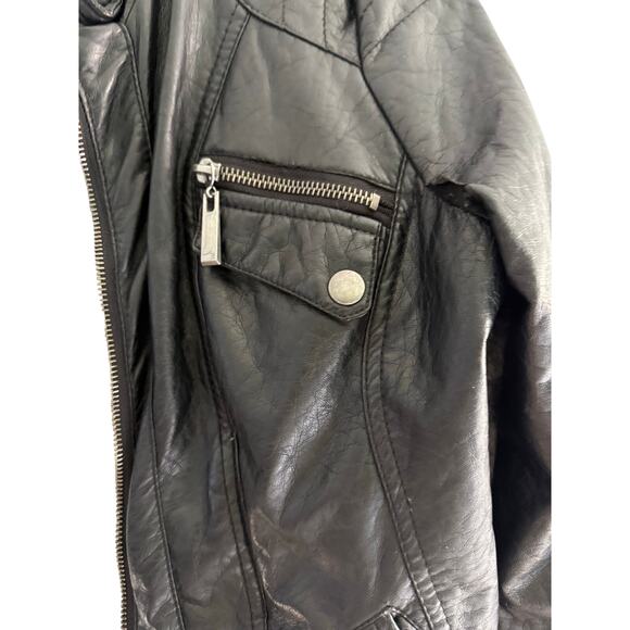 J2 by Jou Jou Faux Black Leather Jacket Size L - Picture 4 of 4